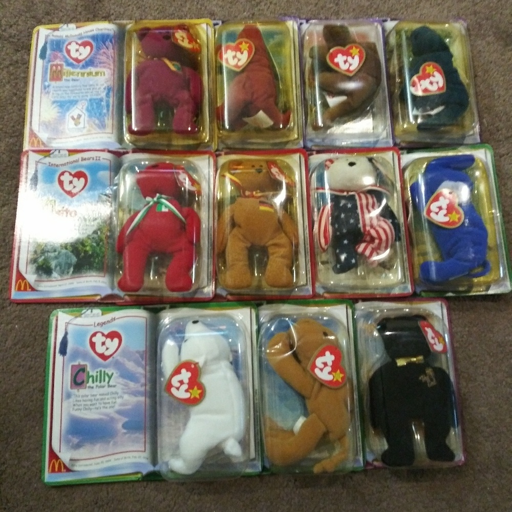 11 pc collection Ty Original Beanie Babies.